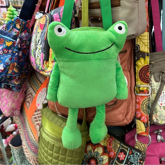 NWOT All Ages Adult Kids Teen Kawaii Frog Purse Plush Green Crossbody Animal Bag - Picture 4 of 4